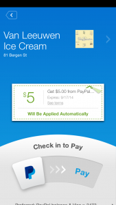 Some stores offered coupons to use when checking in with PayPal