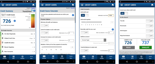 screenshots of a mobile banking application